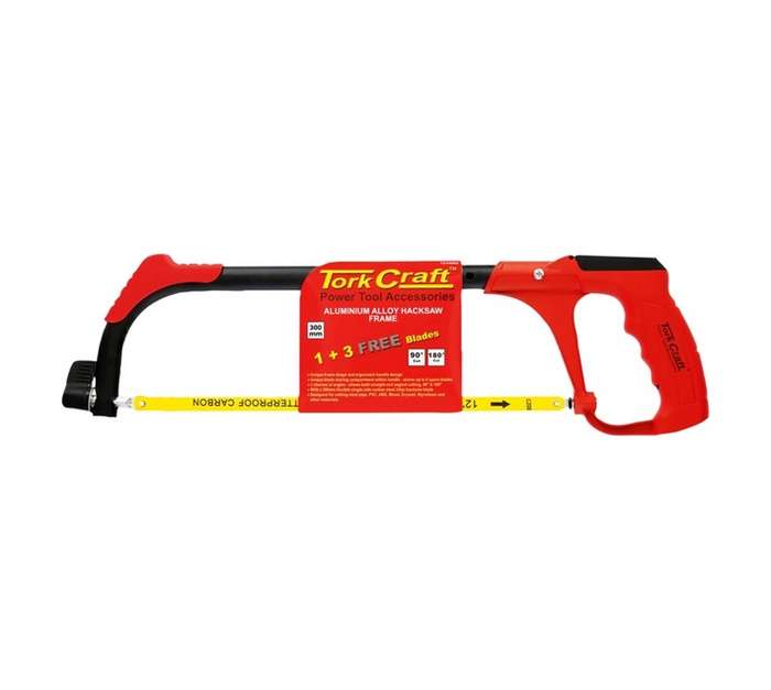 Tork Craft TCHS002 Aluminium Alloy Hacksaw - Red/Yellow (300mm)