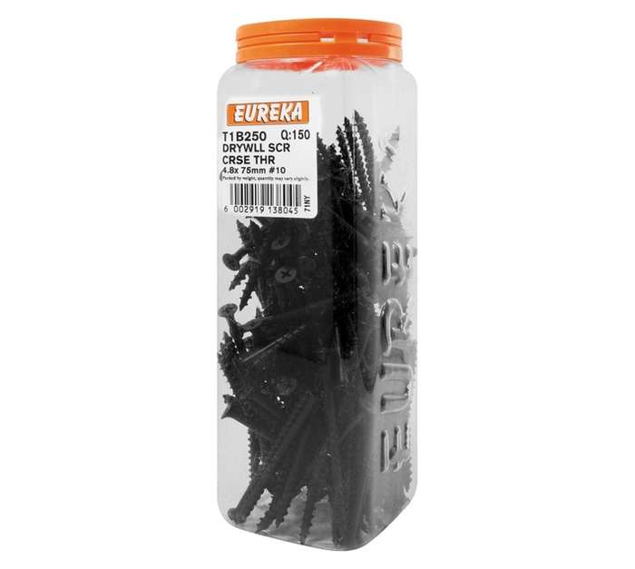 Eureka 1500 x Coarse Drywall Screws (4.8 x 75mm)