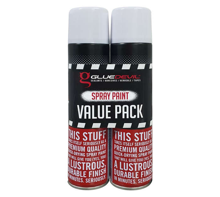 Glue Devil 2 x Gloss Spray Paints - White