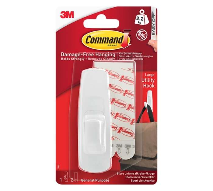 3M Command Large Utility Hooks - White