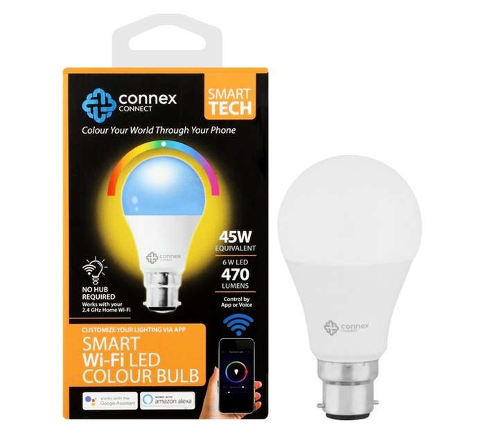 Connex Connect Smart Bulb 6W RGB A60 B22