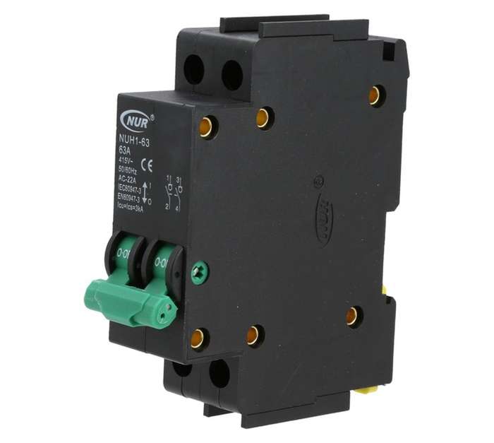NUR ISO Double Pole 63a Mini Main Switch