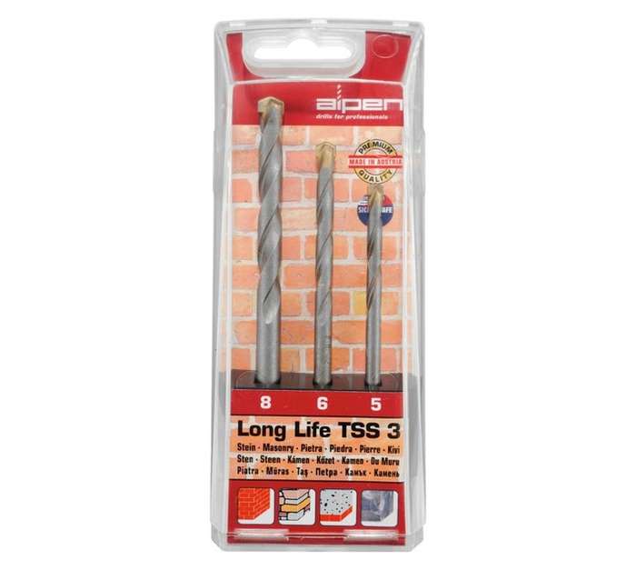 Alpen Masonry set 3pk Long Life Bit