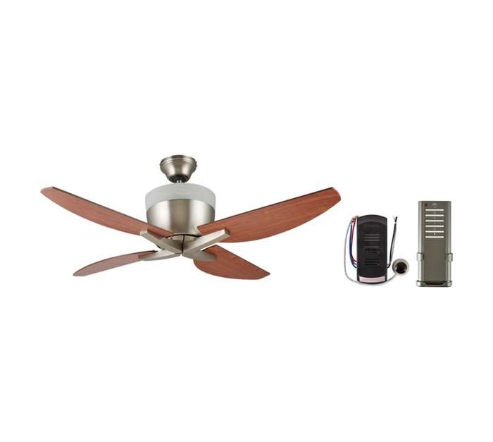 Decor Centre 4 Blade Summit Ceiling Fan - Brown/Silver (1070mm)