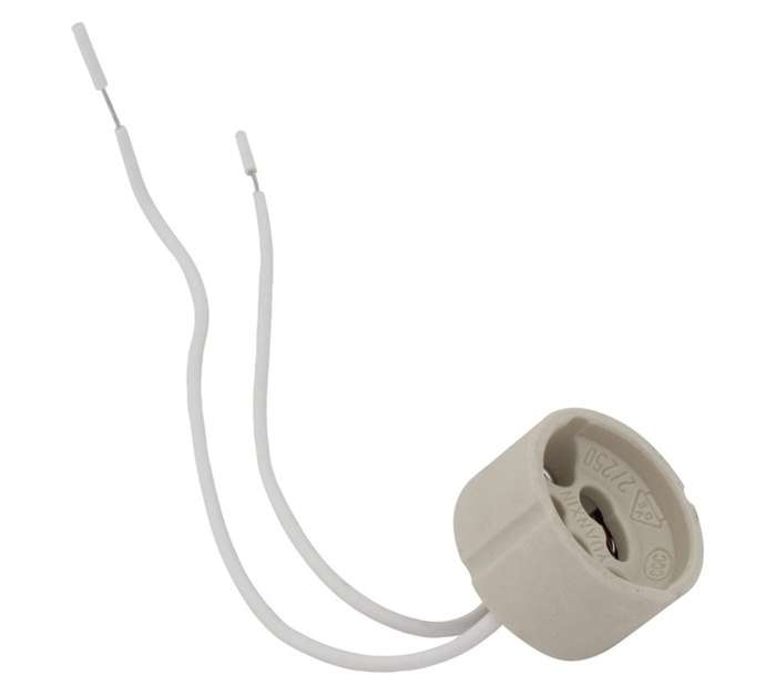 Eurolux Lampholder with Wiring - White (150mm)