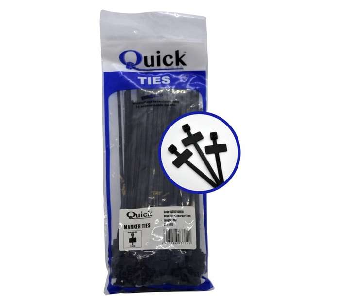 Quick Ties Marker Ties - Black (3.0 x 210mm)