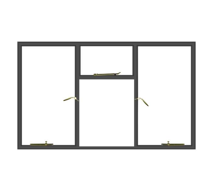 Five Point Steel NC4F Steel Window Frame - Grey Oxide (1511 x 949mm)