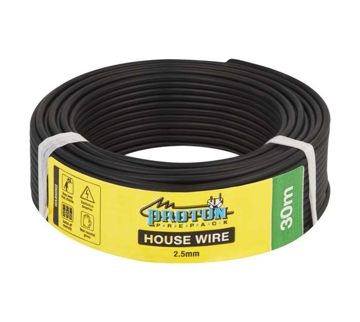APDHW25BK30 House Wire Cable - Black (30m)