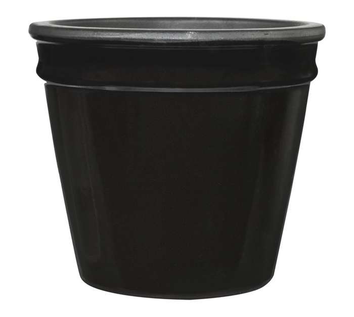 FDB JC Cone Glazed Pot - Black (340mm)
