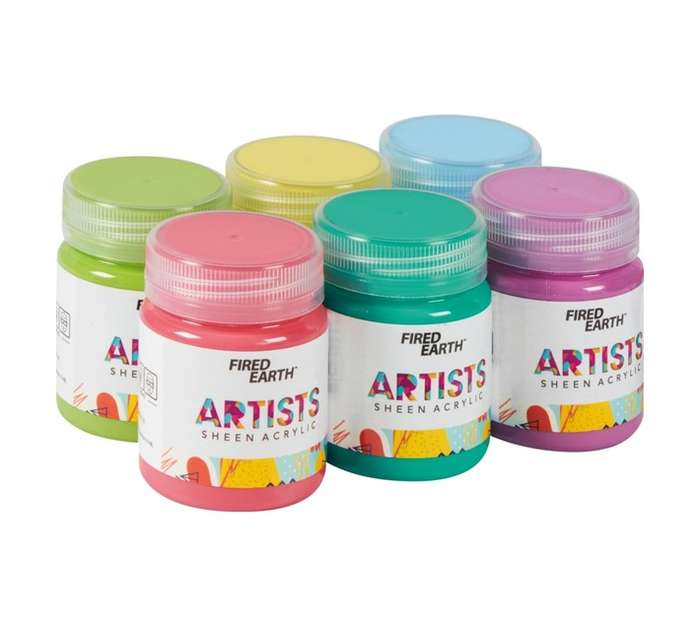 Fired Earth Artists Pastel Acrylic Set (6 x 100ml)