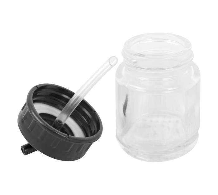 AirCraft Glass Jar with 45 Degree Spout for Airbrush (22ml)