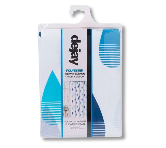 Dejay Polyester Rain Drop Shower Curtain - Blue