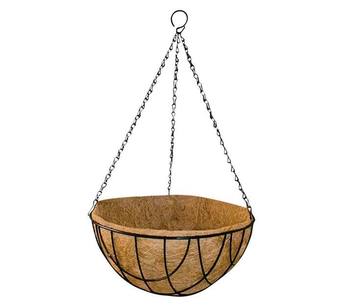 Hanging Basket with Coco Liner - Black (300mm)
