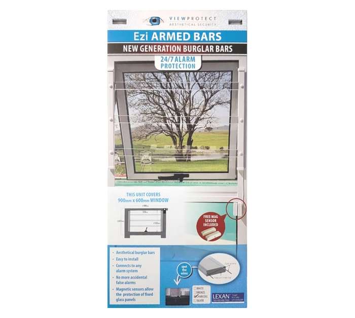 ViewProtect Ezi Armed Bars - Charcoal (900 x 600mm)