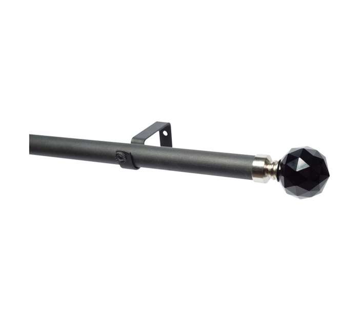 Design House 28PSC25MB Single 28mm Crystal Pole Set - Black (2500mm)