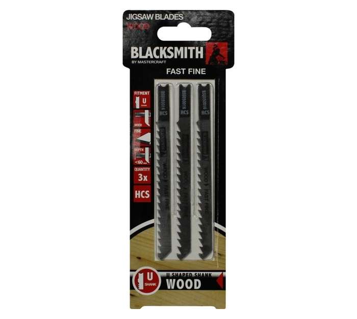 Blacksmith UShank wood fstfinefin 60mm Jigsaw Blade (3 piece)