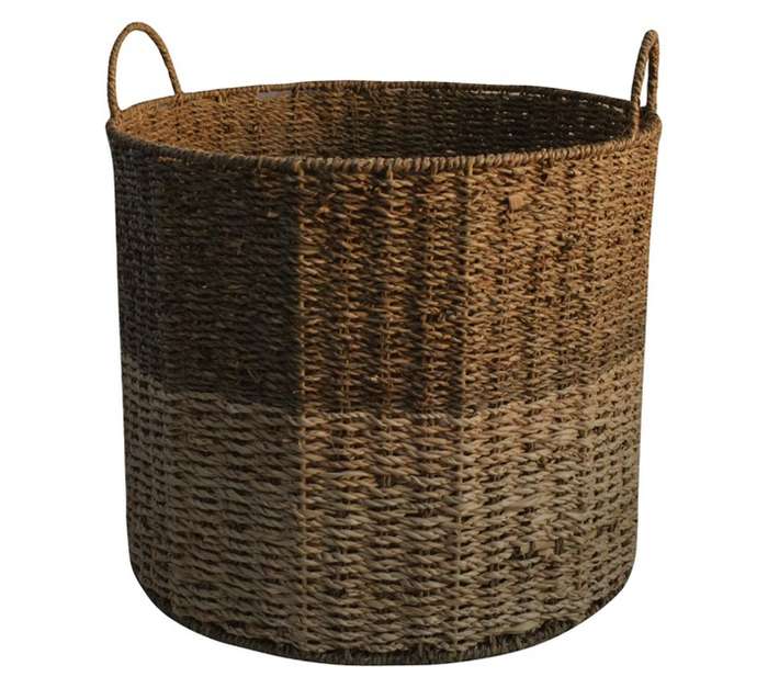 Design House Palm Leaf Basket - Natural/Cream (390 x 390 x 410mm)
