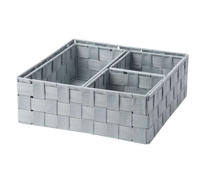 First Dutch Brands Woven Storage 4 Piece Set - Grey (280 x 280 x 100mm)