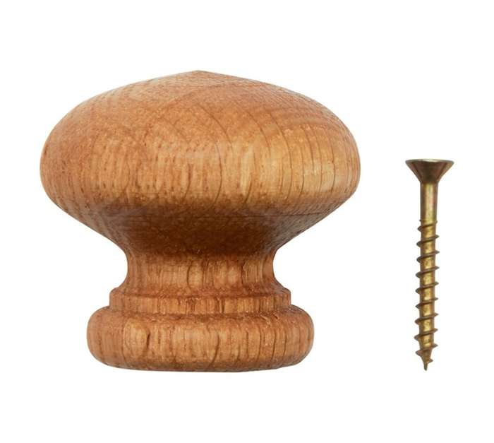Home and Kitchen Lacquered Oak Knob (45mm)