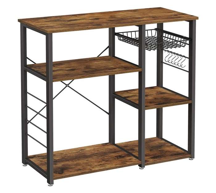 Lifespace Rustic Industrial Kitchen Utility Shelf - Rustic Brown/Black (900 x 400 x 840mm)