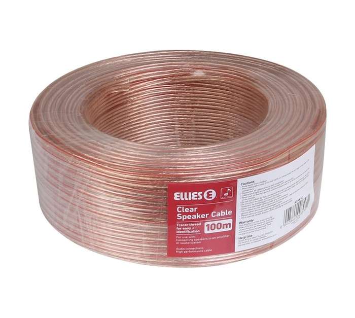 Ellies Electronics Clear Speaker Cable (1mm) (Per Meter)