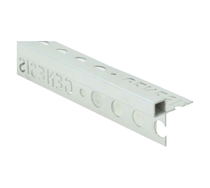 Genesis Aluminium Mosaic Square Edge Trim - Bright Silver (2500 x 8mm)