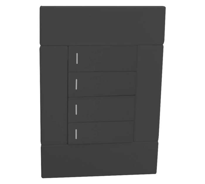 Veti 4 Lever 2 x 4 Switch - Charcoal (1W)