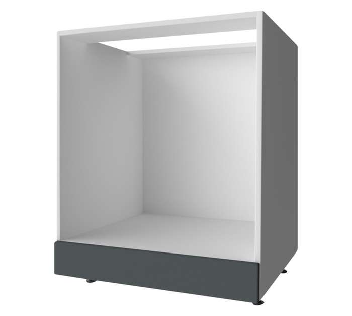 Home and Kitchen Base Unit Gloss Under Counter Oven Cabinet - Storm Grey (600mm)