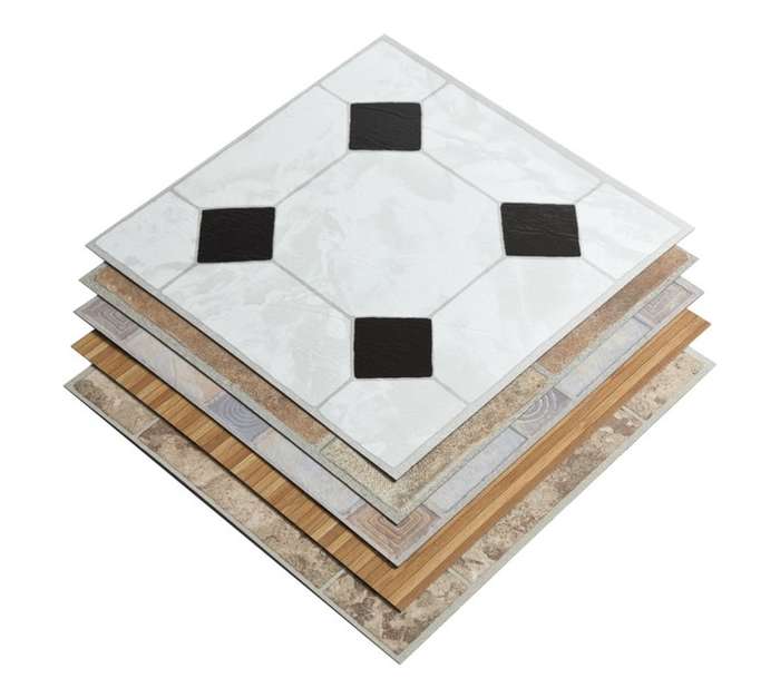 Multi-Flor Design Tile 2221 Self-Stick Vinyl Tiles - Black (300 x 300mm)