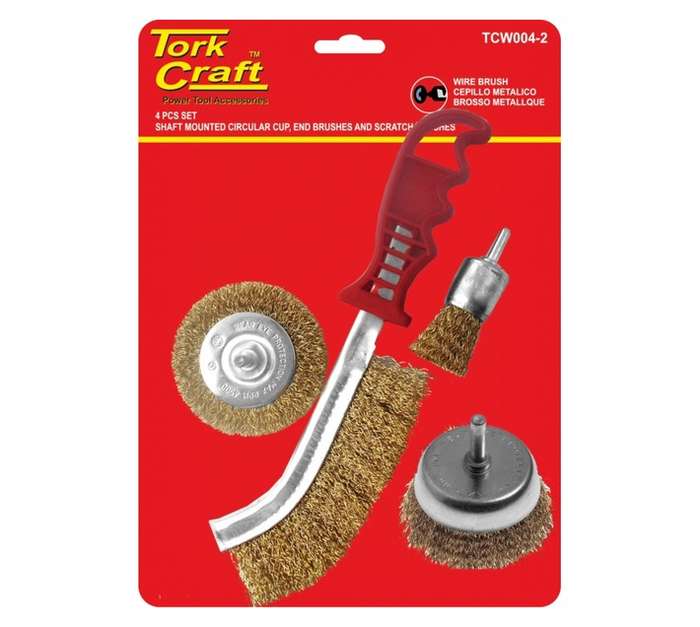 Tork Craft 4 Piece Wire Brush with Hand Brush Set W