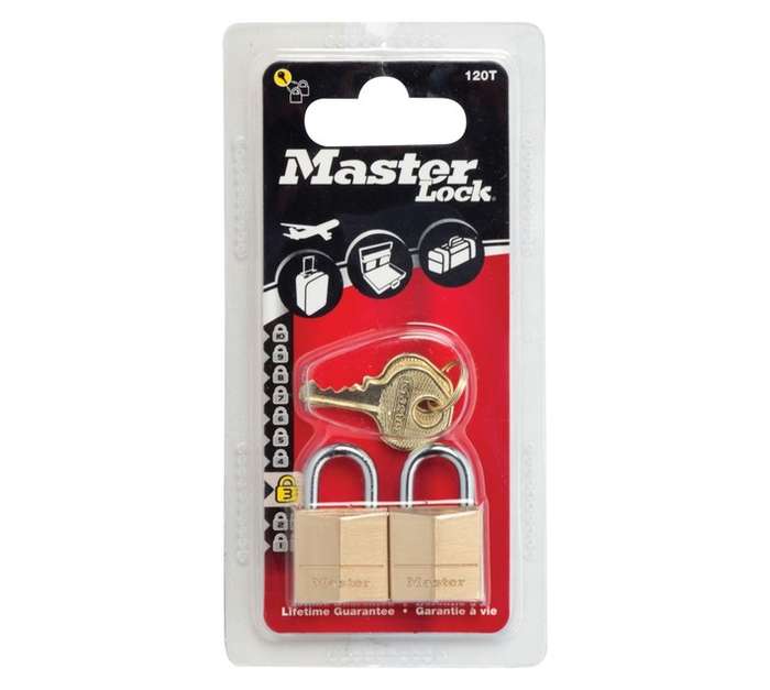 Master Lock Padlock 2 Pack Keyed Alike - Brass (20mm)