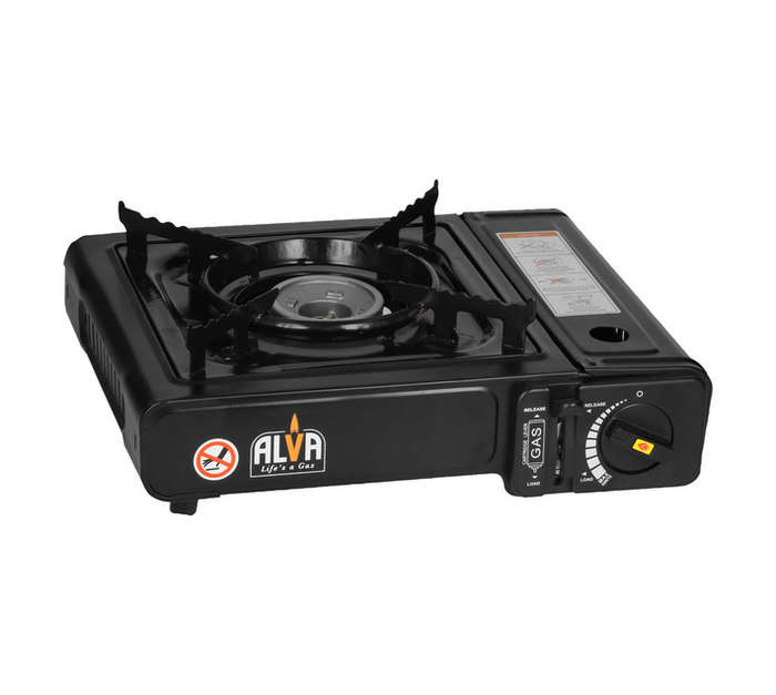 Alva Single Burner Canister Stove with Carry Case - Black (340 x 95 x 310mm)