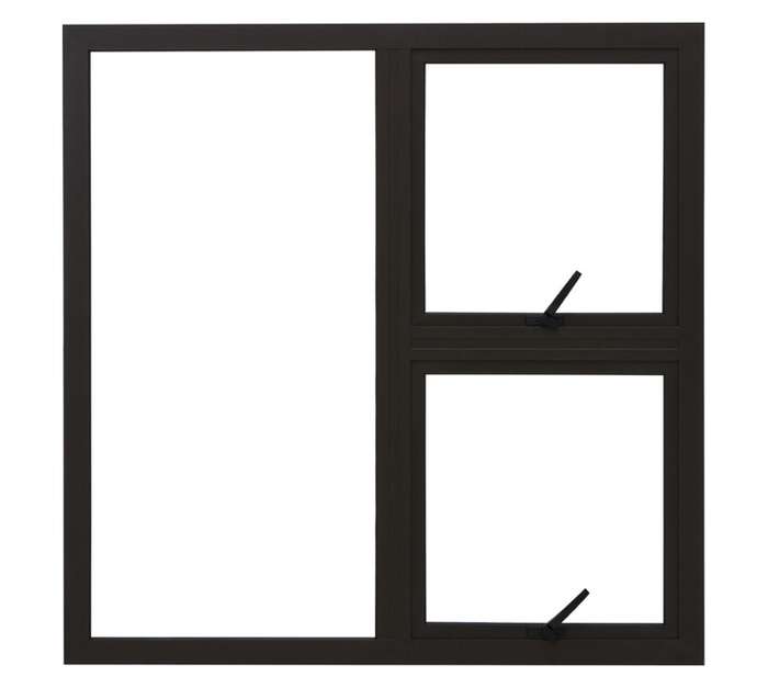Prestige Top Hung 2v Aluminium Window - Bronze (1200 x 1200mm)