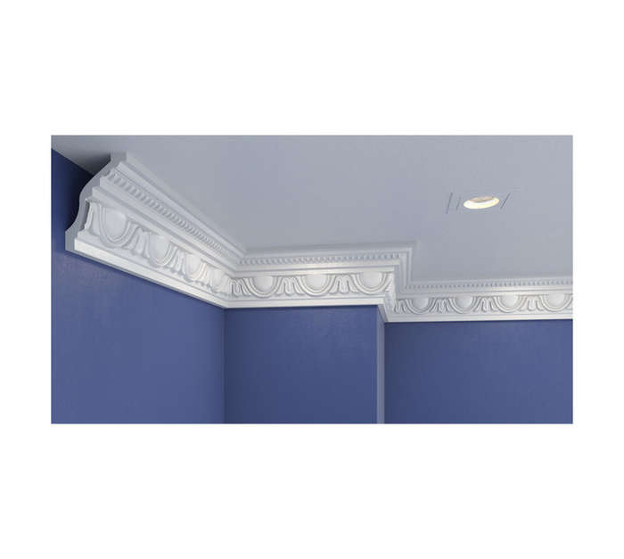 Upper Edge Rib Shell Polyurethane Cornice (2400 x 68 x 90mm)