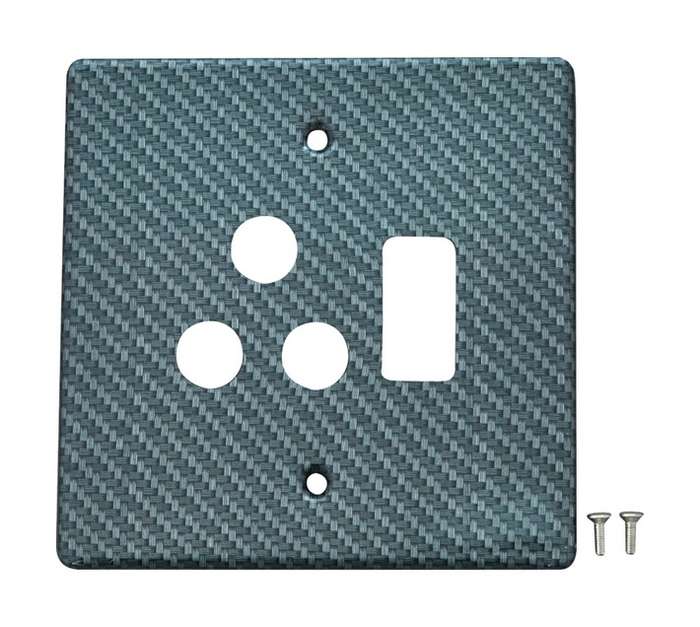 Crabtree CT6547N/241 Classic Deco Single Carbon Fibre Cover Plate - Silver