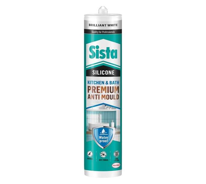 Sista Premuim Anti-Mould Kitchen and Bath Silicone Sealant - White