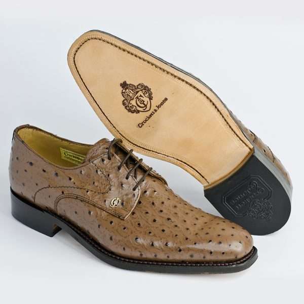 CROCKETT & JONES OSTRICH EMU BROWN SHOES