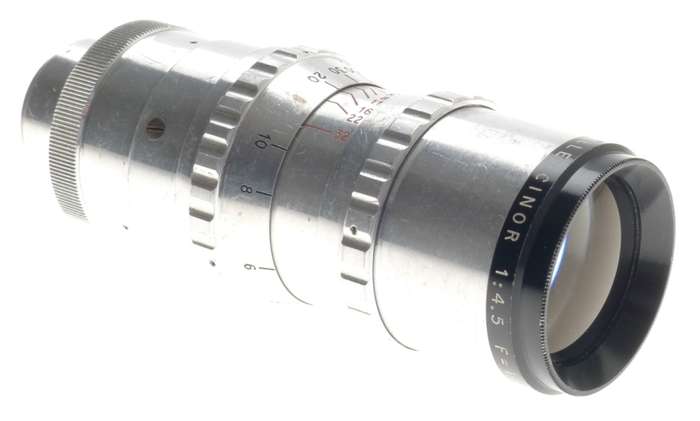 SOM BERTHIOT TELE-CINOR 1:4.5 f=14.5cm SILVER LENS C-MOUNT FITS BOLEX CAMERA H16