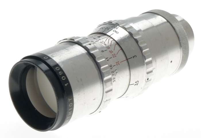 SOM BERTHIOT TELE-CINOR 1:4.5 f=14.5cm SILVER LENS C-MOUNT FITS BOLEX CAMERA H16