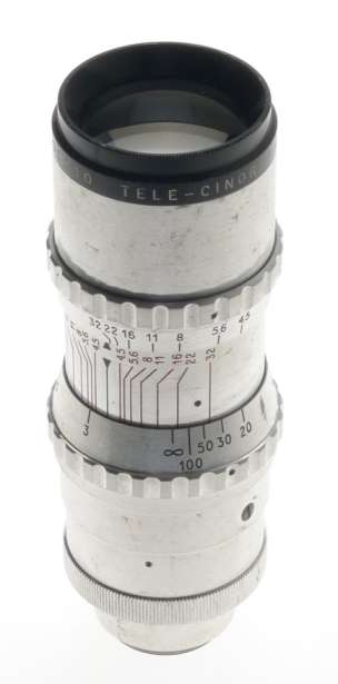 SOM BERTHIOT TELE-CINOR 1:4.5 f=14.5cm SILVER LENS C-MOUNT FITS BOLEX CAMERA H16