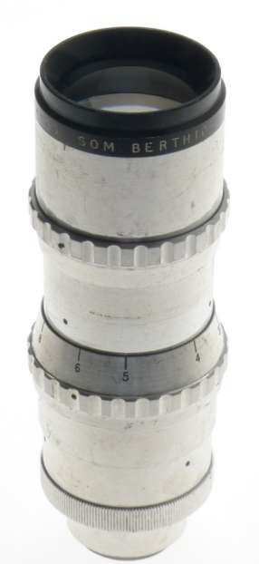 SOM BERTHIOT TELE-CINOR 1:4.5 f=14.5cm SILVER LENS C-MOUNT FITS BOLEX CAMERA H16