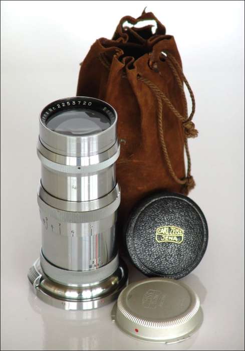 CONTAX ZEISS SONNAR 4/135mm LENS EXPORT MODEL CAPS MINT
