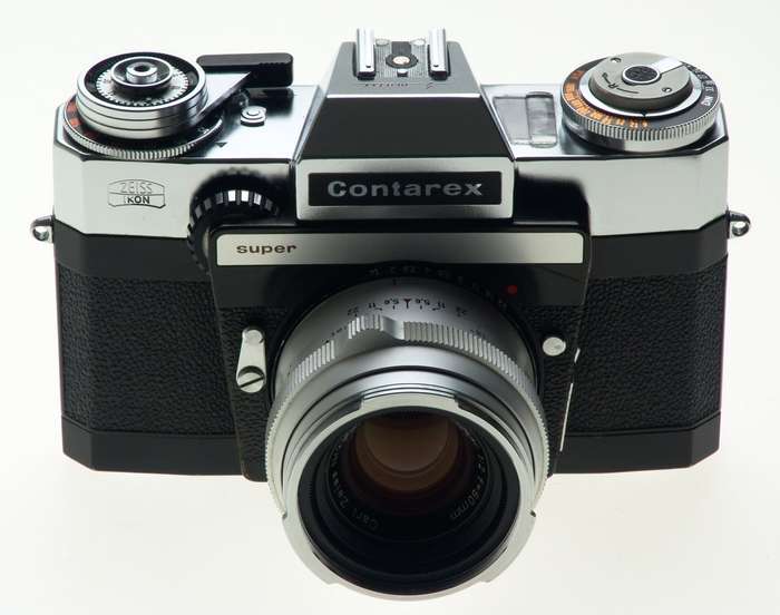 ZEISS CHROME CONTAREX SUPER SLR FILM CAMERA PLANAR 2/50 CAP CASE f=50mm KIT MINT