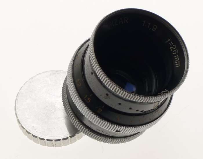 PIZAR 1.9/26mm BOLEX H16 AR LENS 1.9 f=26mm BLACK REAR LENS CAP C-MOUNT NICE NR