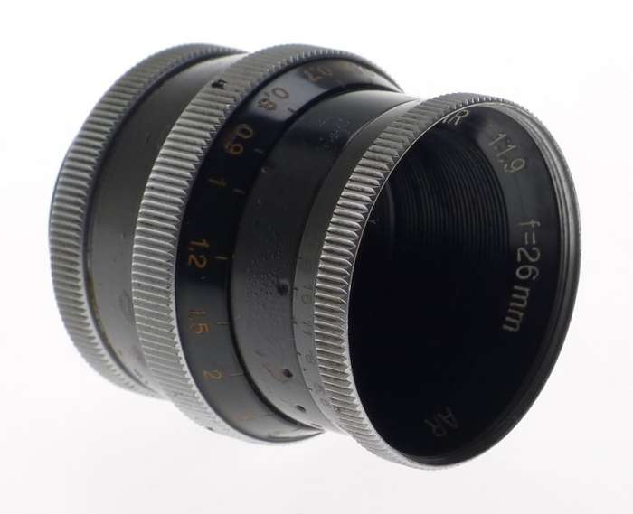 PIZAR 1.9/26mm BOLEX H16 AR LENS 1.9 f=26mm BLACK REAR LENS CAP C-MOUNT NICE NR
