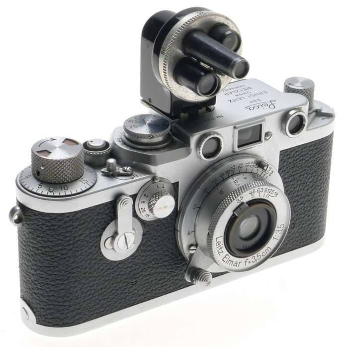 LEICA RED DIAL IIIf 35mm FILM CAMERA 3F LEITZ ELMAR 1:3.5/3.5cm M39 CASE FINDER