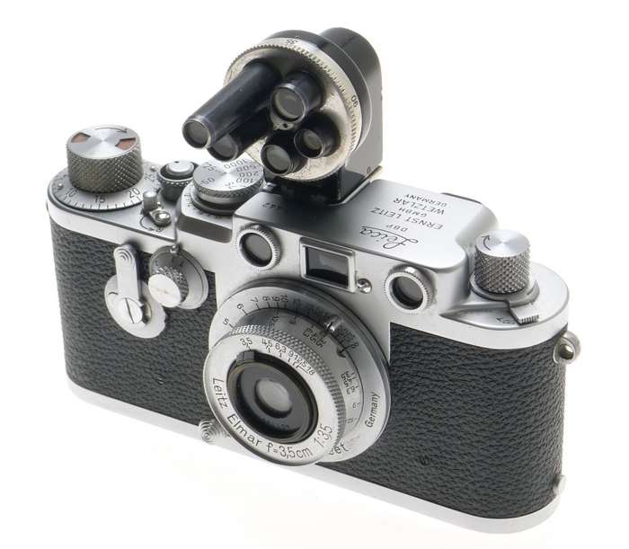 LEICA RED DIAL IIIf 35mm FILM CAMERA 3F LEITZ ELMAR 1:3.5/3.5cm M39 CASE FINDER