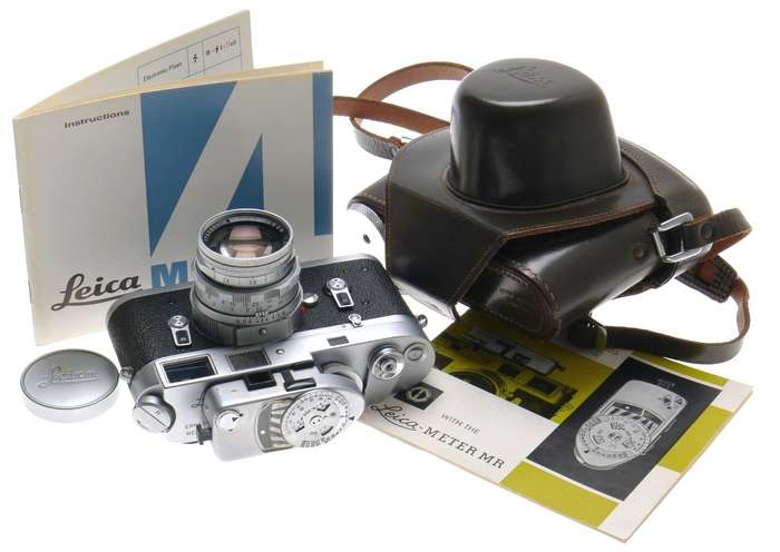 SUMMICRON DR 2/50mm CHROME METER LEICA 35mm FILM M4 CAMERA CASED JUST SERVICED