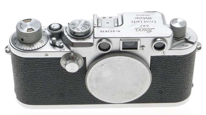 LEICA CHROME BODY 3F RANGEFINDER IIIF M39 MOUNT CAMERA SYNCH CABLE BLACK DIAL