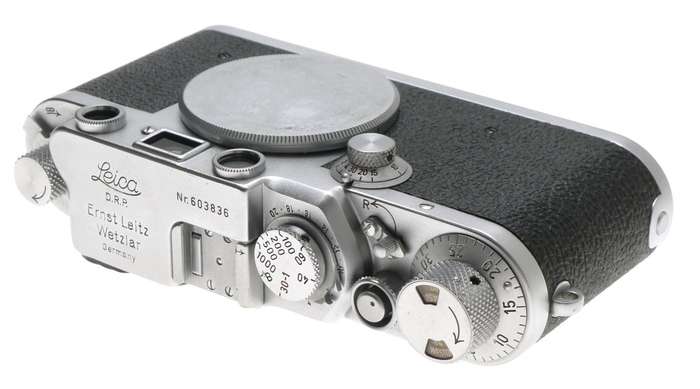 LEICA CHROME BODY 3F RANGEFINDER IIIF M39 MOUNT CAMERA SYNCH CABLE BLACK DIAL